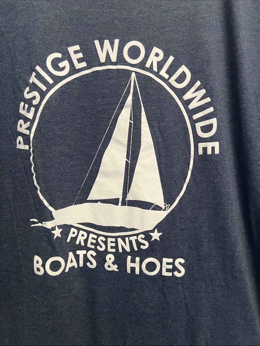 Crazy Dog T-Shirts Navy Graphic Tee with White Sailboat